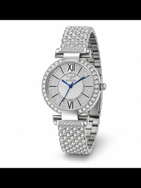 Invicta Wildflower Women's Silver Crystal-Accent Bracelet Watch 34mm
